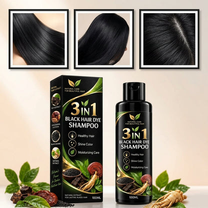3 In 1 Black Hair Dye Shampoo (BUY 1 GET 1 FREE)