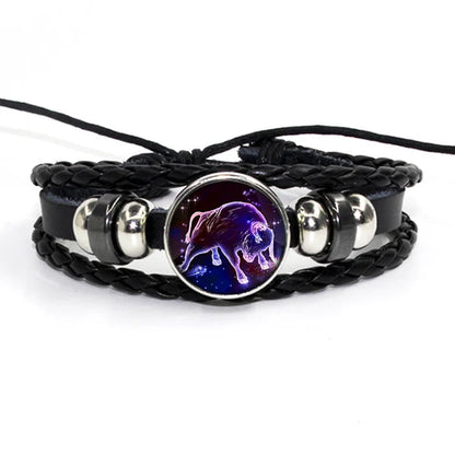 Zodiac Leather Braided Bracelet | 🔥FLAT 50% OFF SALE🔥